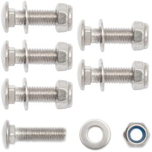 Rock Tamers mudflap system flap clamp bolt replacement kit with bolts, nuts, and washers for secure attachment.