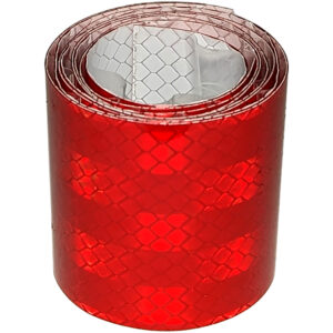 Roll of Rock Tamers reflective red tape ready for installation.