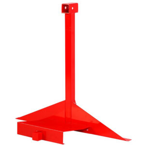 Rock Tamers 00400 red display stand designed for the 00108 mudflap system, ideal for garages and showrooms.