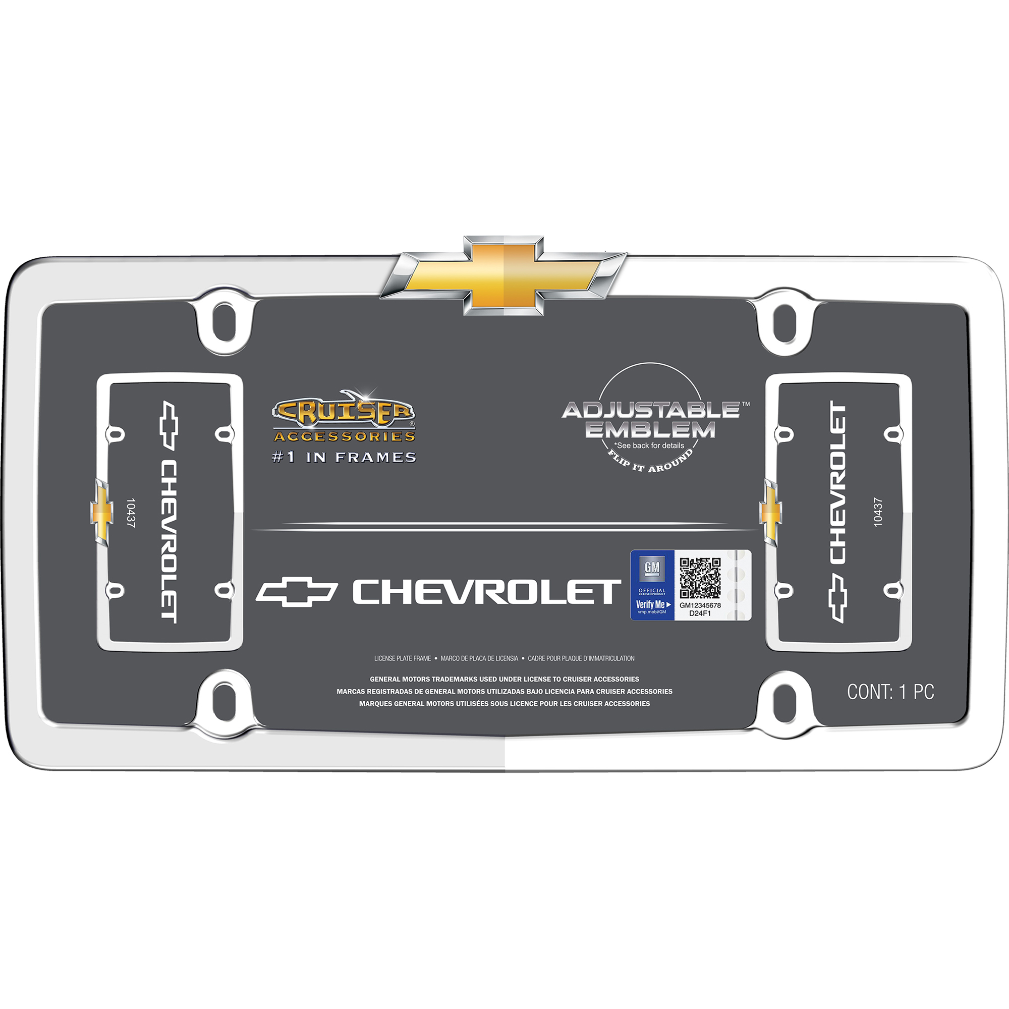 Chevrolet License Plate Frame, Chrome/Gold