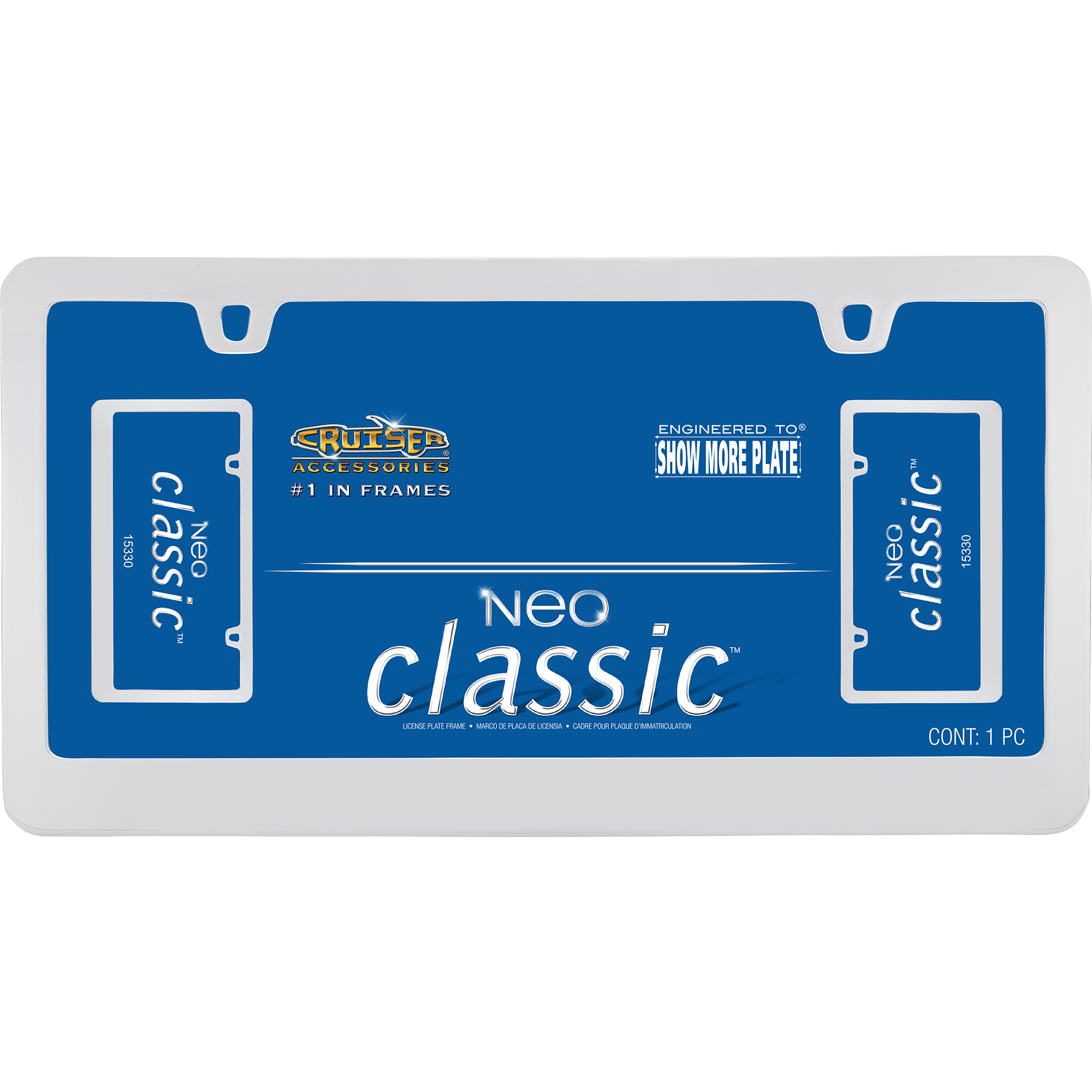 Neo Classic License Plate Frame, Chrome