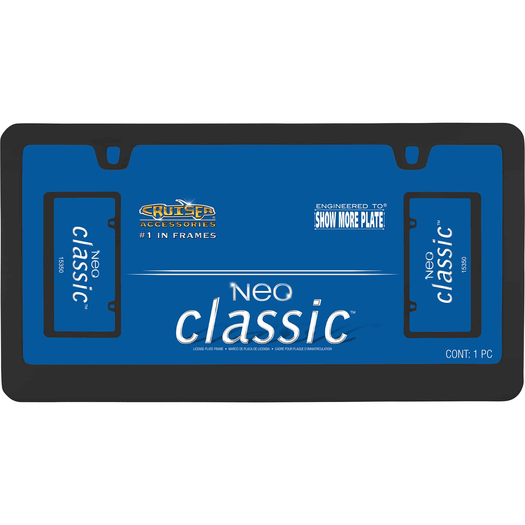 Neo Classic License Plate Frame, Black