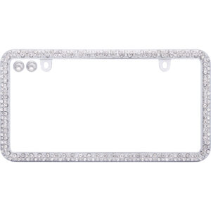 Cruiser Accessories Elegance license plate frame in chrome and clear, front view