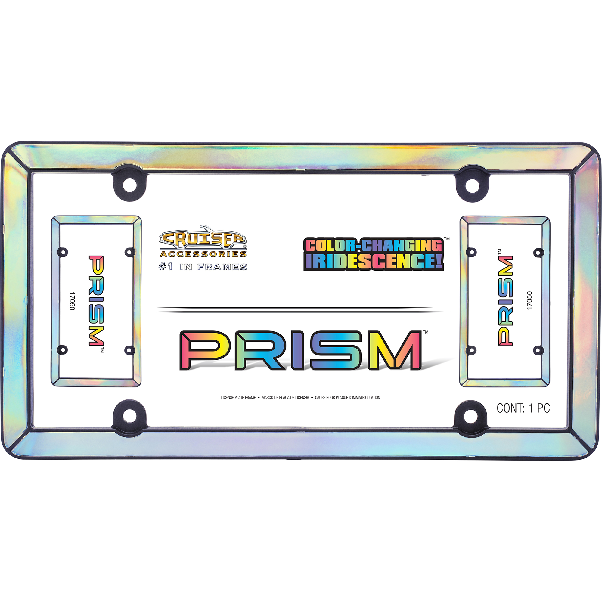 Prism License Plate Frame, Iridescent/Matte Black