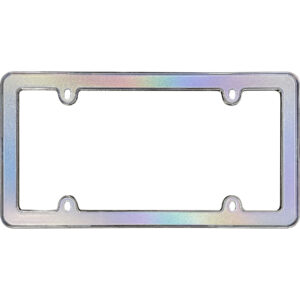 Cruiser Accessories Shimmer license plate frame in iridescent and chrome, front view