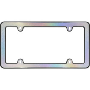 Cruiser Accessories Shimmer license plate frame in iridescent and black, front view