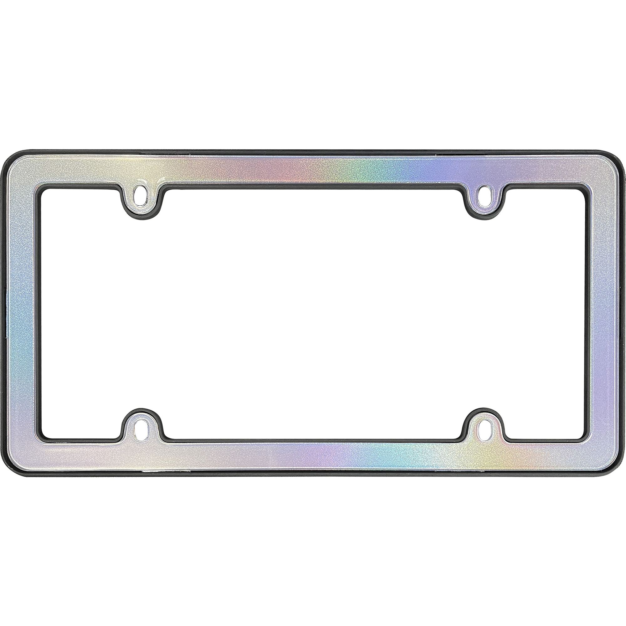 Shimmer License Plate Frame, Iridescent/Matte Black