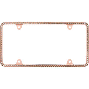 Cruiser Accessories Diamondesque license plate frame in rose gold, front view