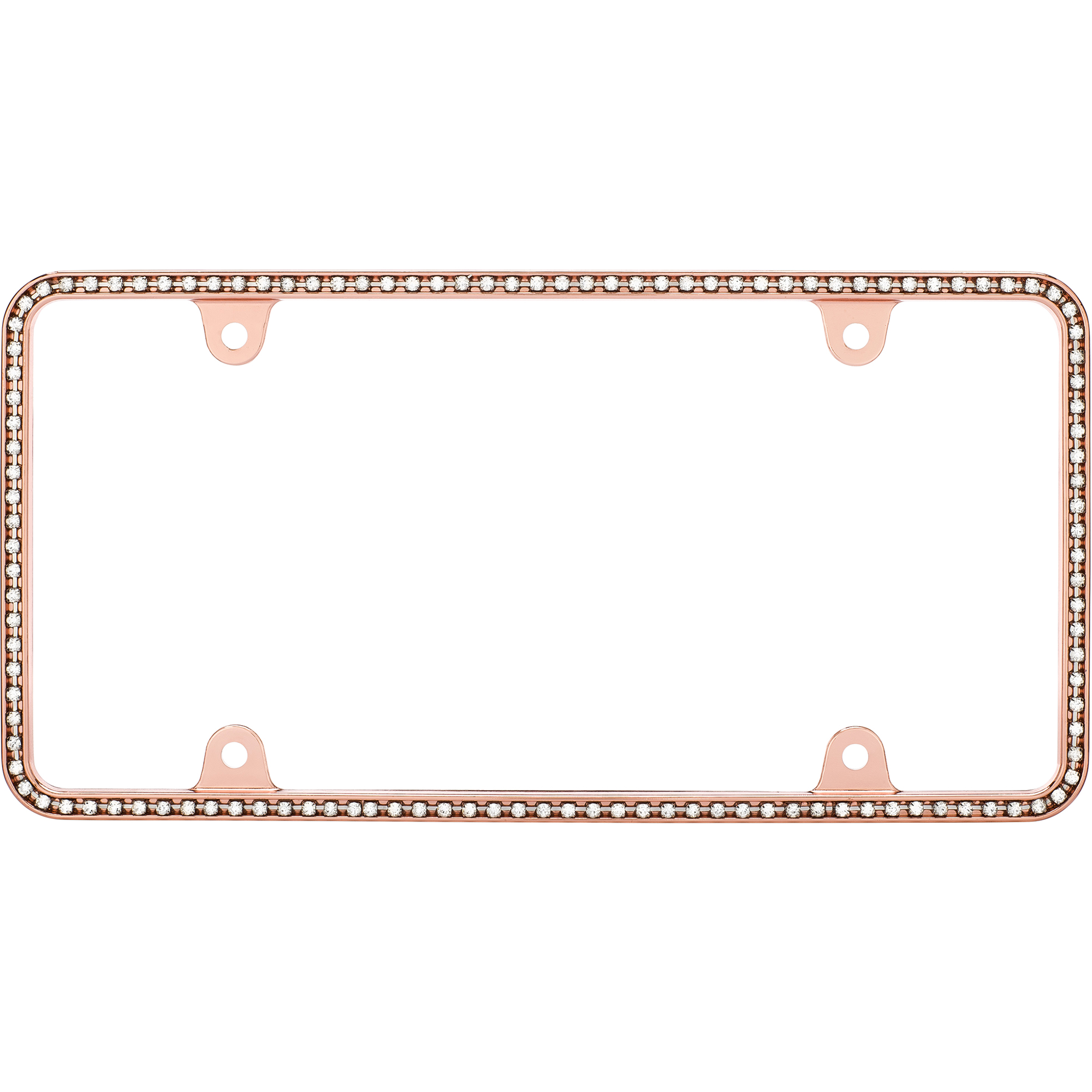 Diamondesque License Plate Frame, Rose Gold/Clear