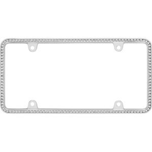 Cruiser Accessories Diamondesque license plate frame in chrome, front view