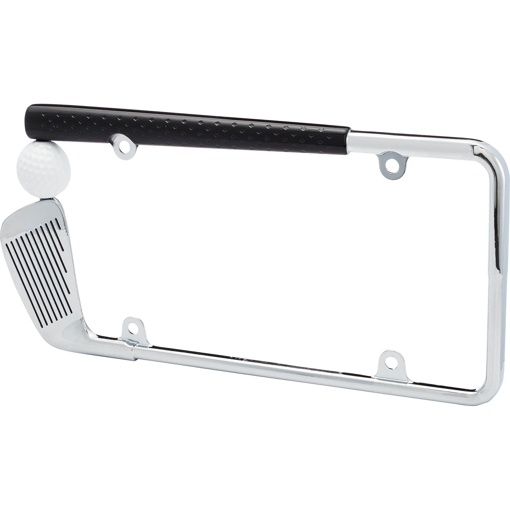 Golf Club License Plate Frame, Chrome/Painted