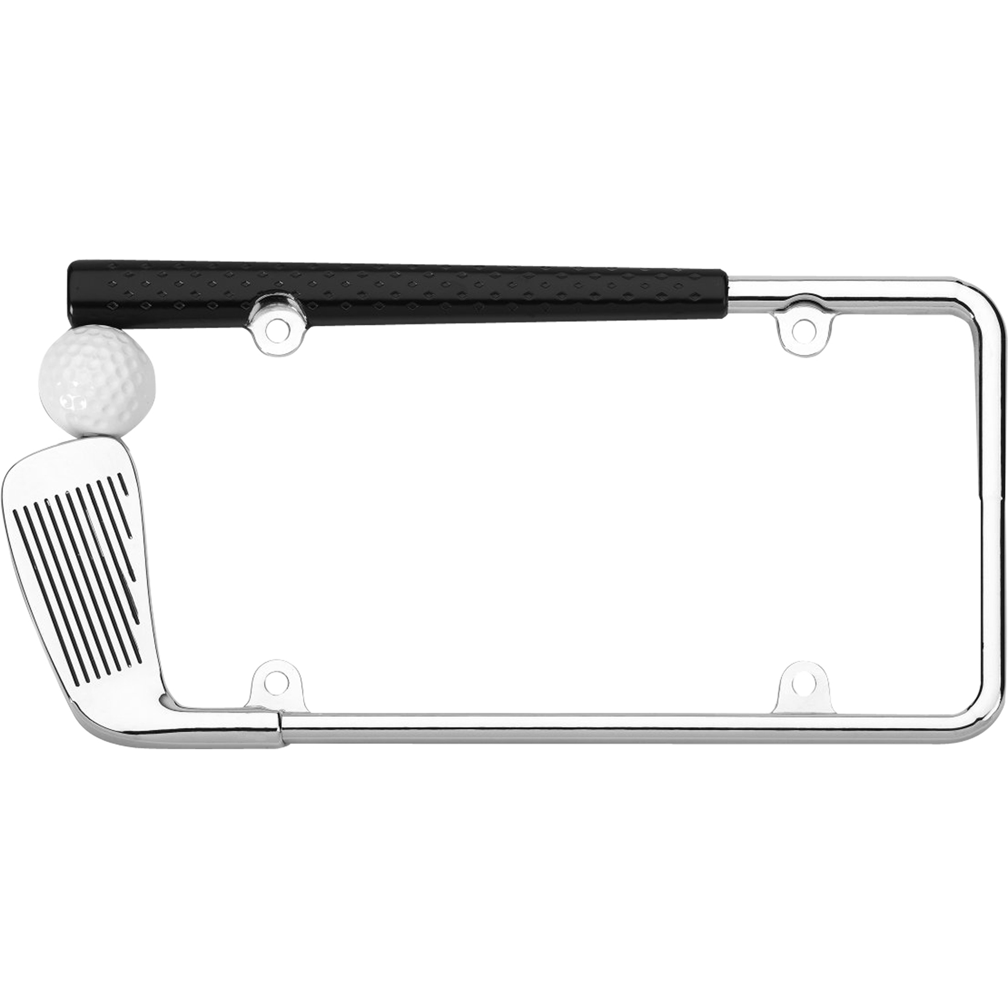 Golf Club License Plate Frame, Chrome/Painted