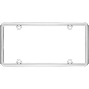 Cruiser Accessories Classic lite license plate frame in chrome, front view