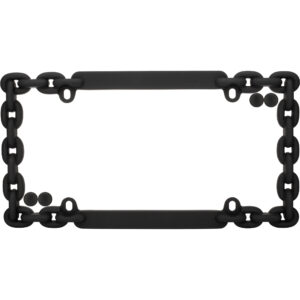 Cruiser Accessories Chain license plate frame in black, front view