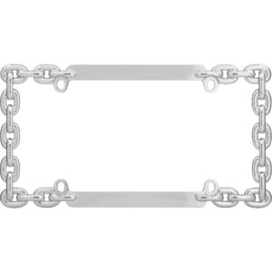 Cruiser Accessories Chain license plate frame in chrome, front view