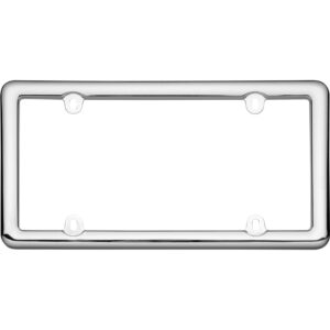 Cruiser Accessories Nouveau license plate frame in chrome plastic, front view