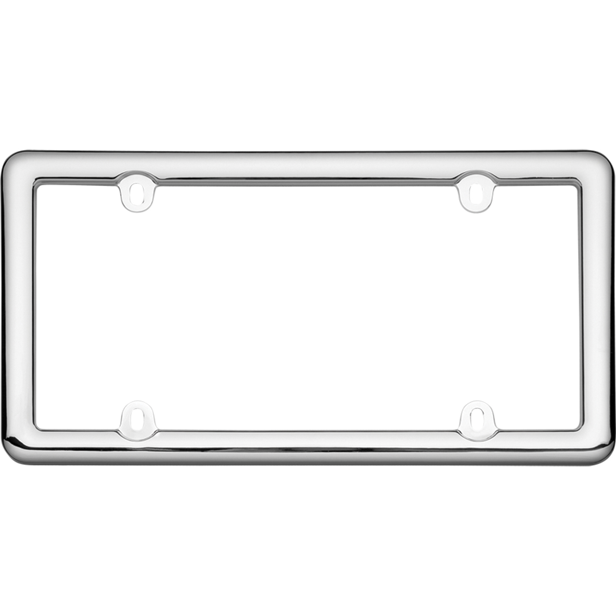 Nouveau License Plate Frame, Chrome Plastic