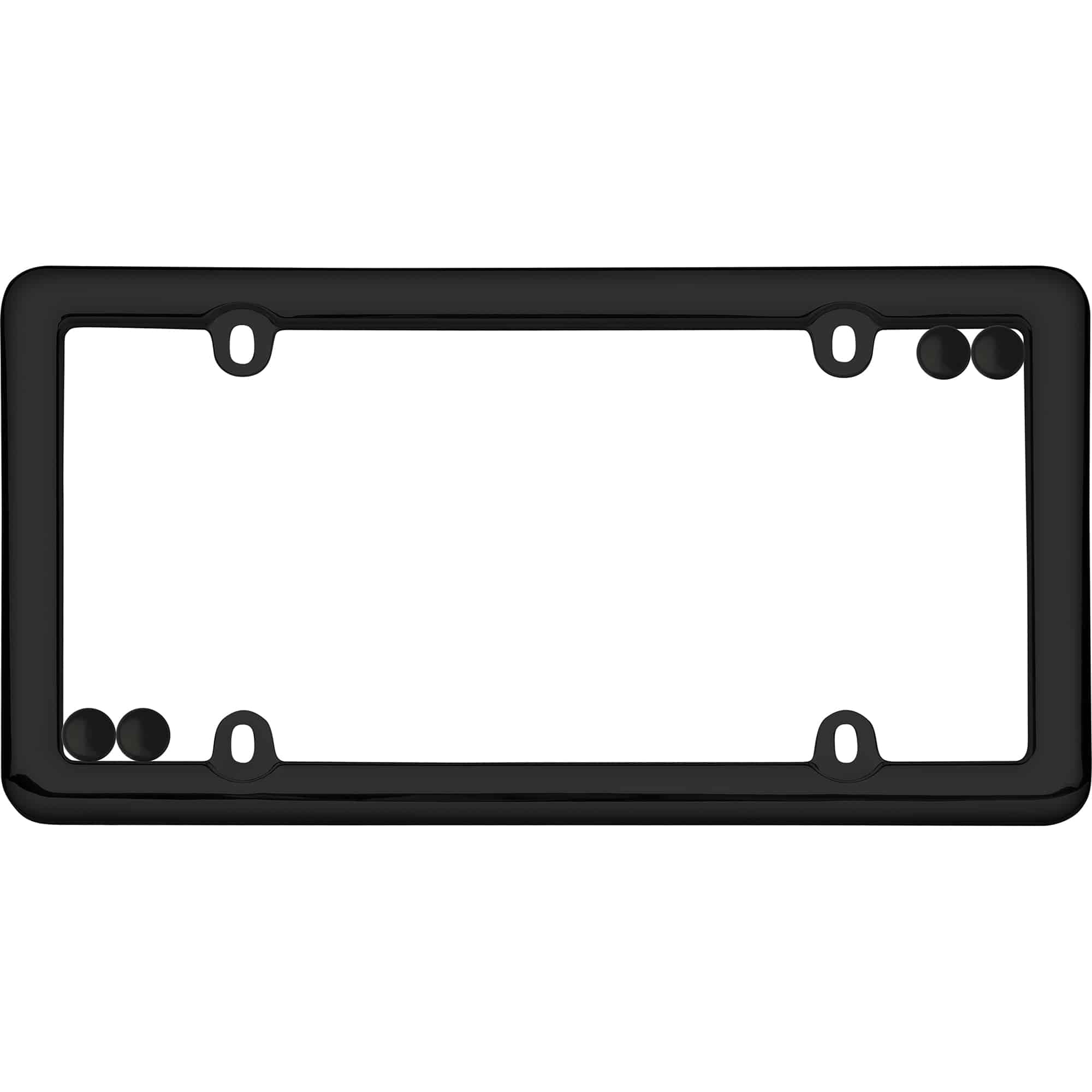 Nouveau License Plate Frame, Black (with fastener caps)