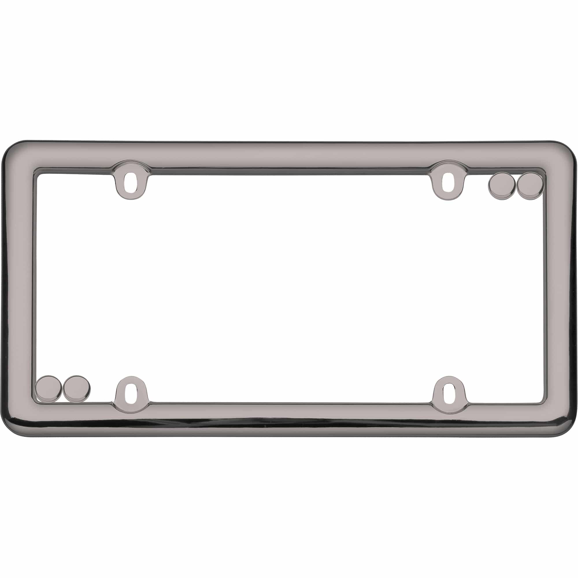 Nouveau License Plate Frame, Black Chrome (with fastener caps)