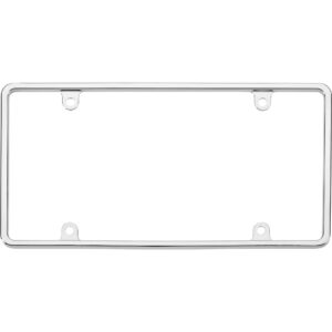 Cruiser Accessories Slim rim license plate frame in chrome, front view