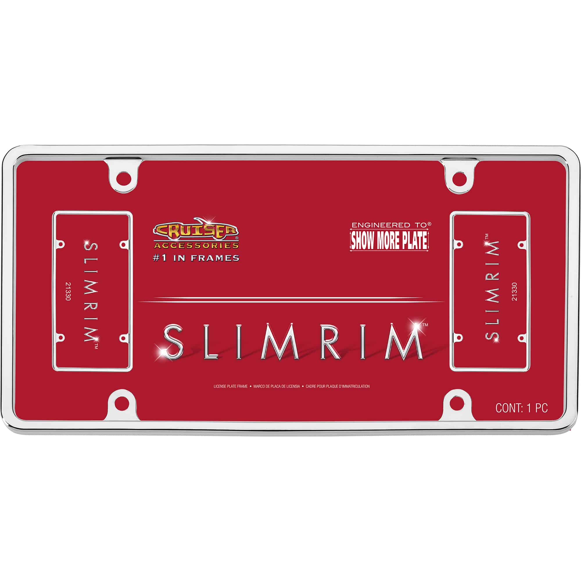 Slim Rim License Plate Frame, Chrome