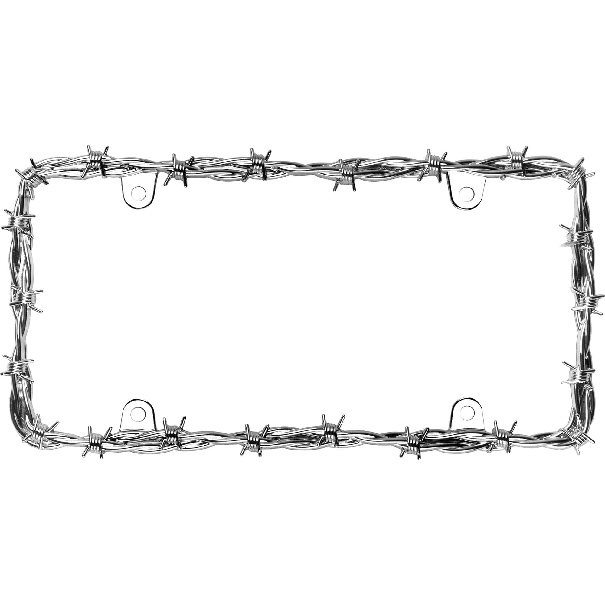 Barbed Wire II License Plate Frame, Chrome