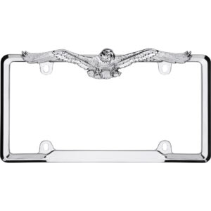 Cruiser Accessories Eagle license plate frame in chrome, front view