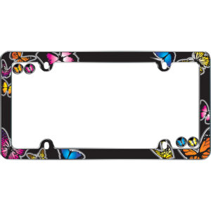 Cruiser Accessories Butterfly license plate frame in chrome caps