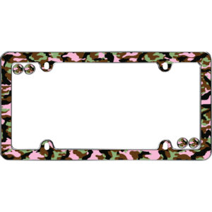 Cruiser Accessories Camo girl license plate frame in chrome, front view