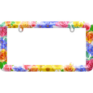 Cruiser Accessories Floral license plate frame, front view