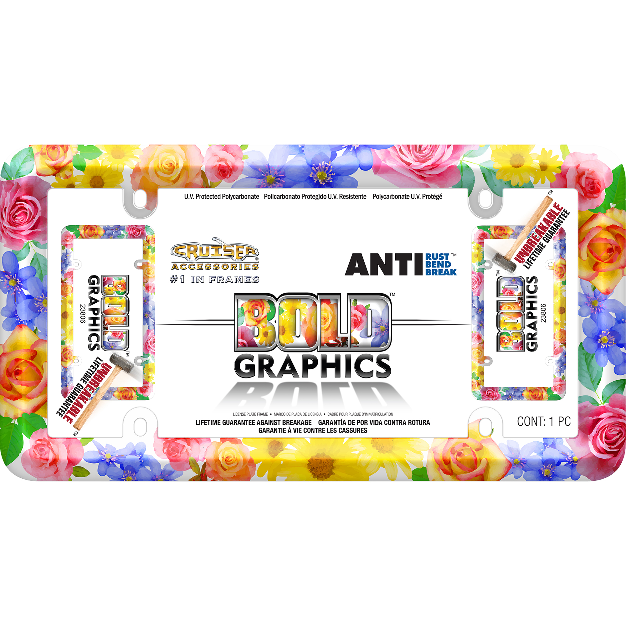 Floral License Plate Frame