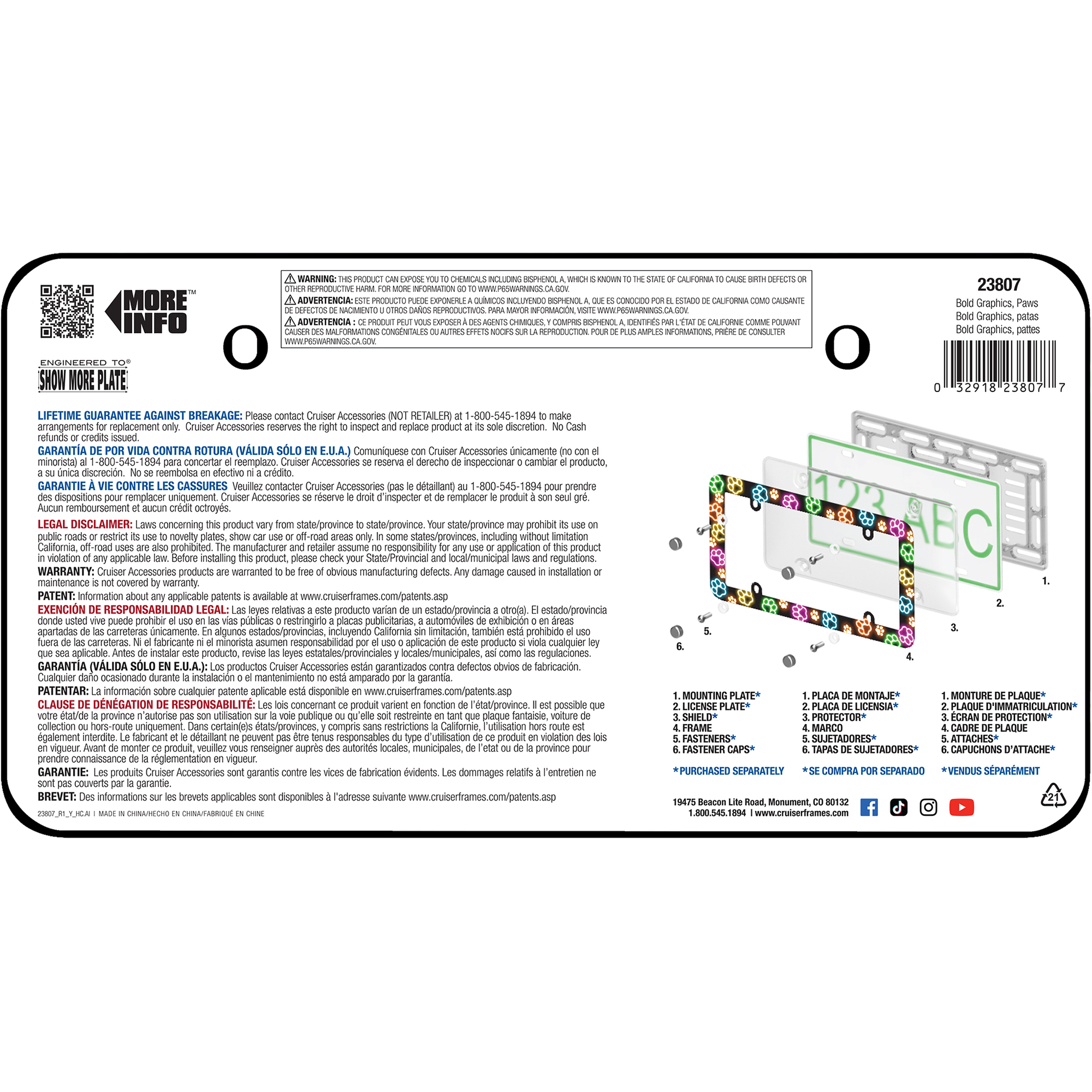 Paws License Plate Frame