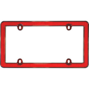 Cruiser Accessories Reflector license plate frame red chrome, front view