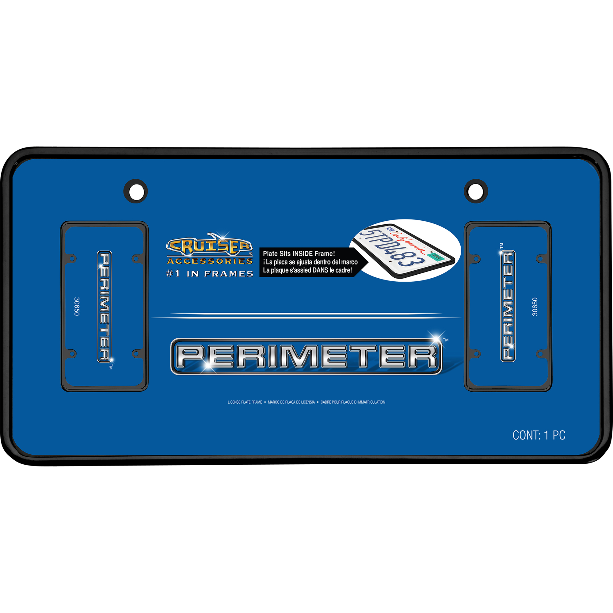 Perimeter License Plate Frame, Black