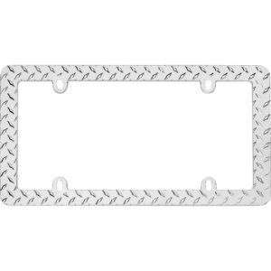 Cruiser Accessories Diamond plate license frame in chrome, front view