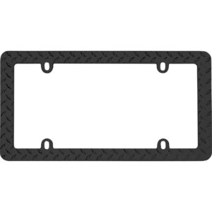 Cruiser Accessories Diamond plate license frame in black, front view