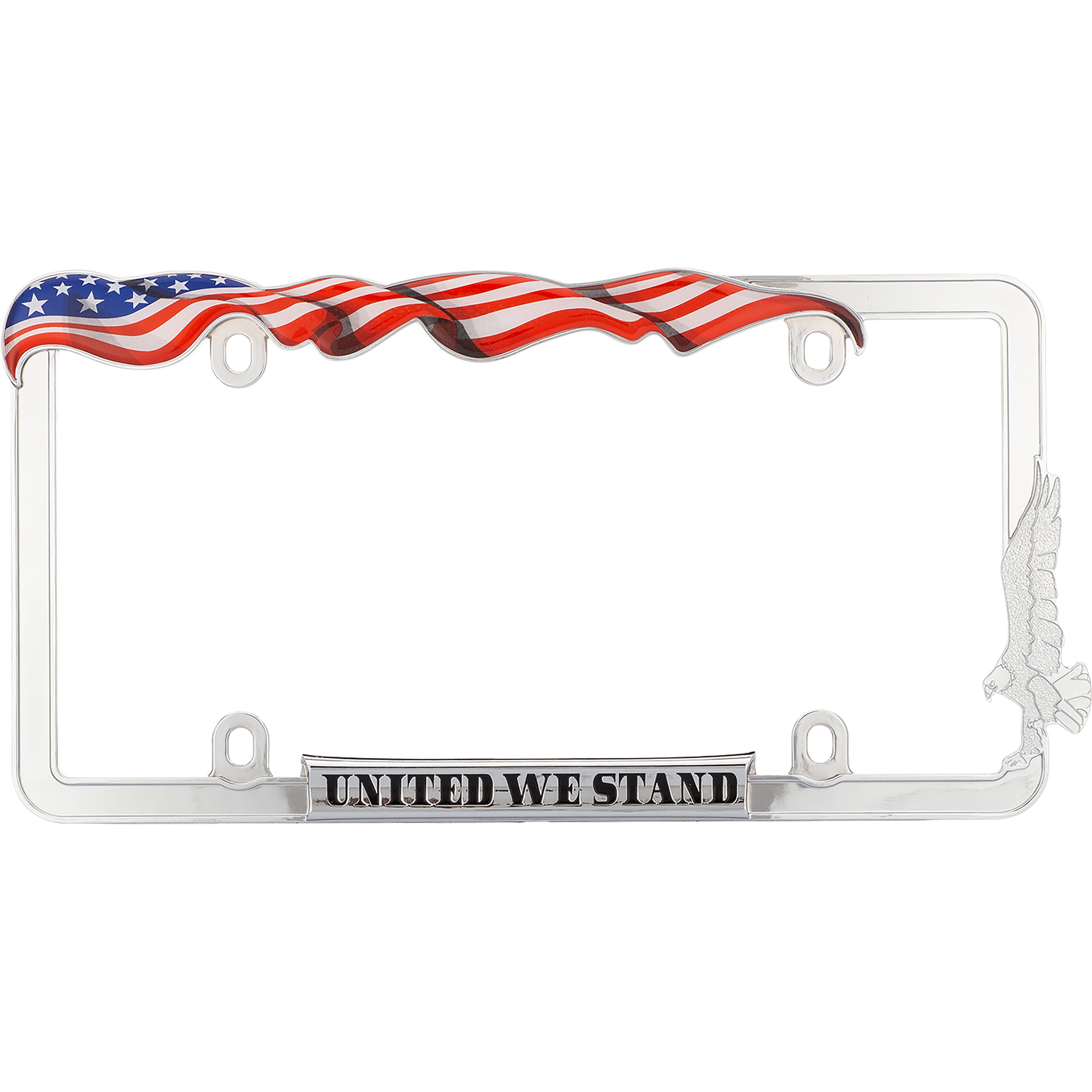 United We Stand License Plate Frame, Chrome