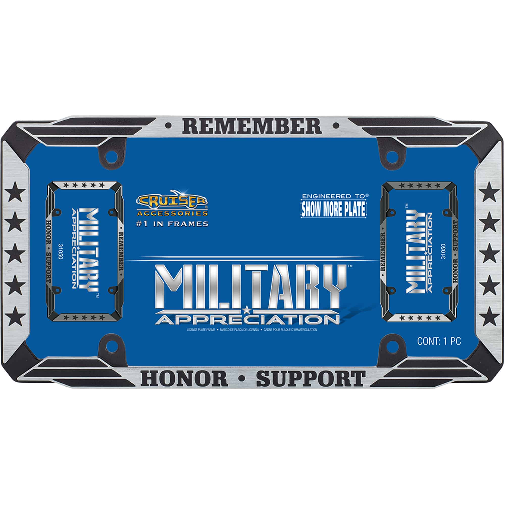 Military Appreciation License Plate Frame, Black
