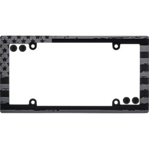 Cruiser Accessories American flag license plate frame in black, front view