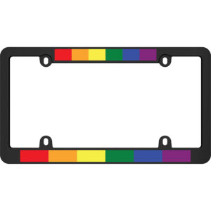 Cruiser Accessories Pride license plate frame in black, front view