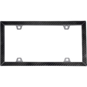 Cruiser Accessories Carbon fiber license plate frame in black and chrome, front view