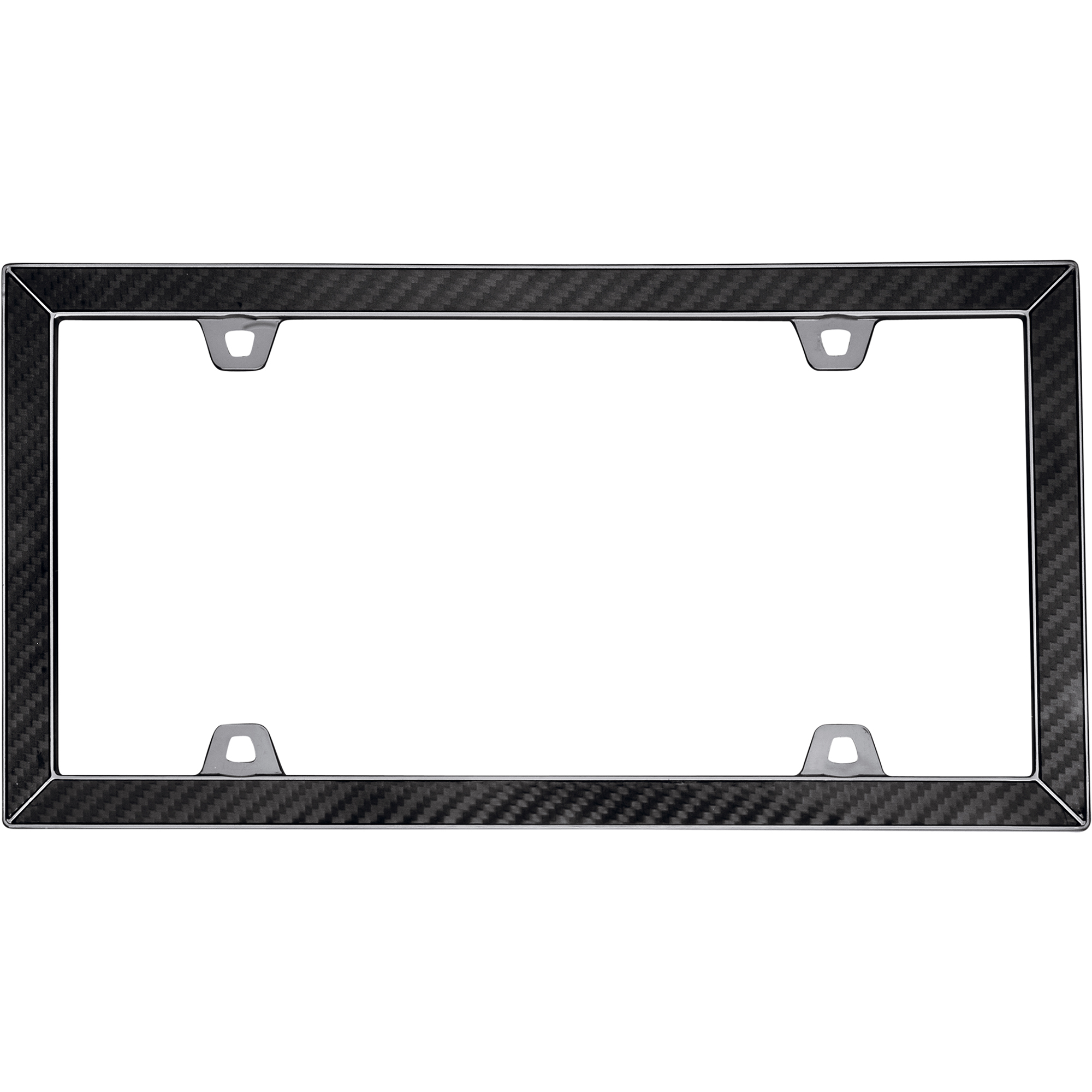 Carbon Fiber License Plate Frame, Carbon Fiber/Black Chrome