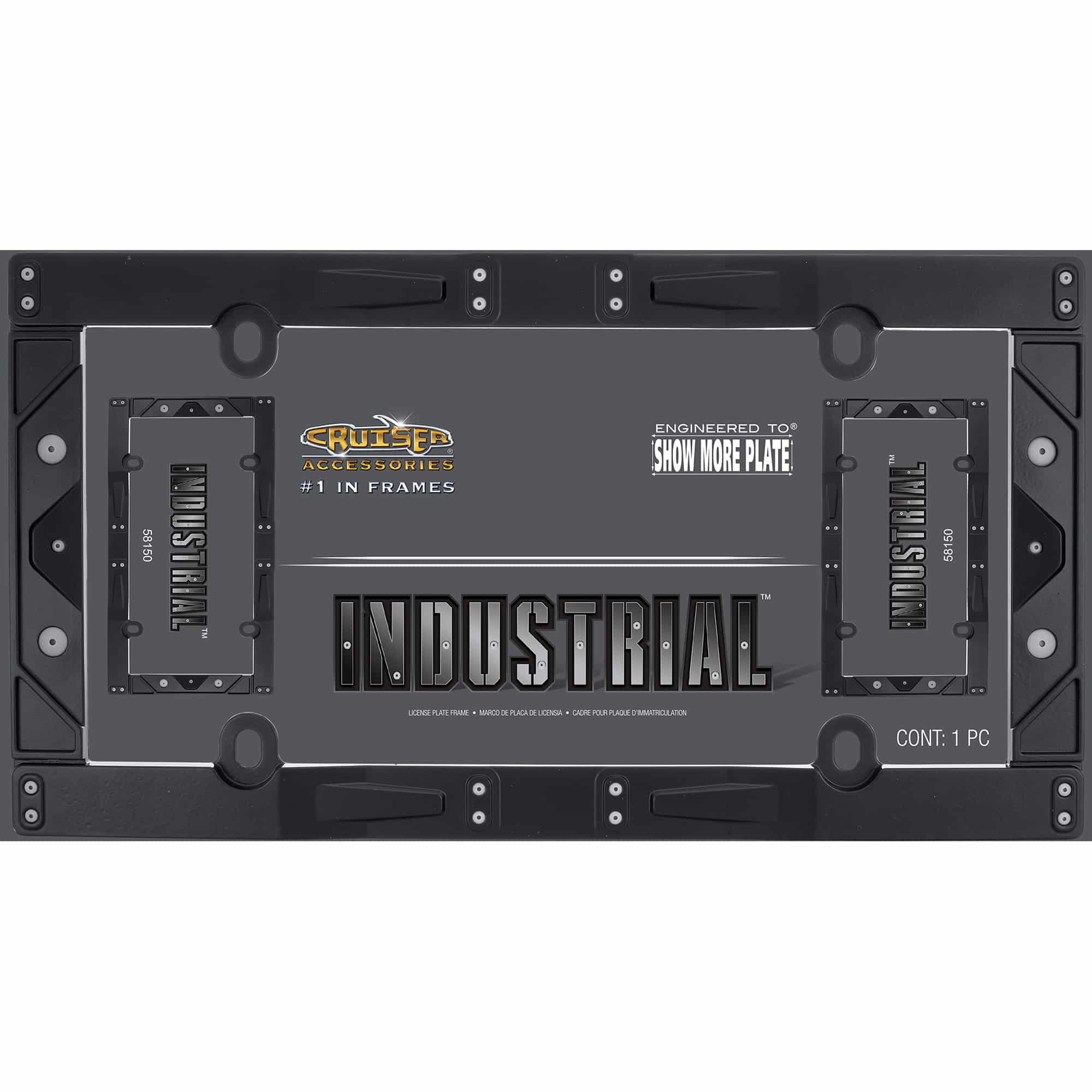 Industrial License Plate Frame, Matte Black