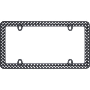 Cruiser Accessories Defender license plate frame in black and chrome, front view