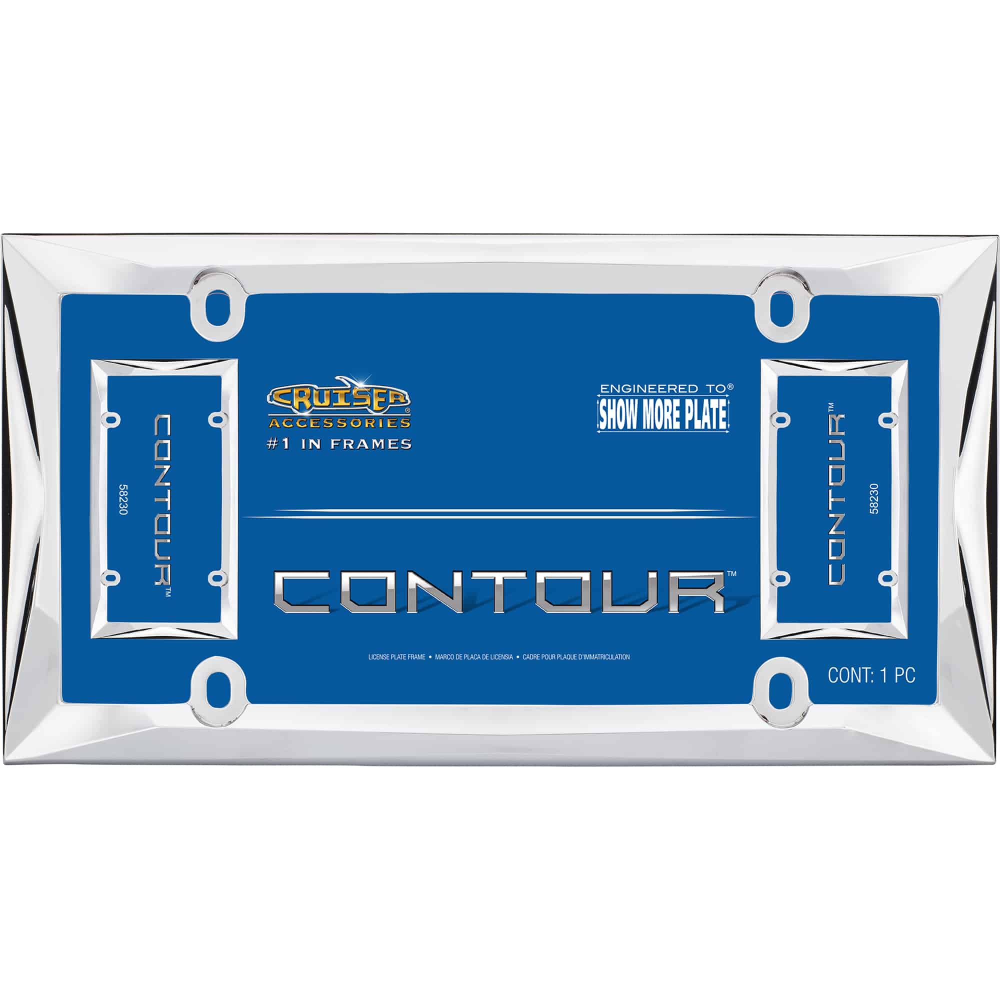 Contour License Plate Frame, Chrome