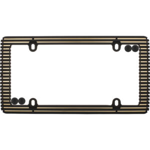 Cruiser Accessories Billet license plate frame in black and gold, front view