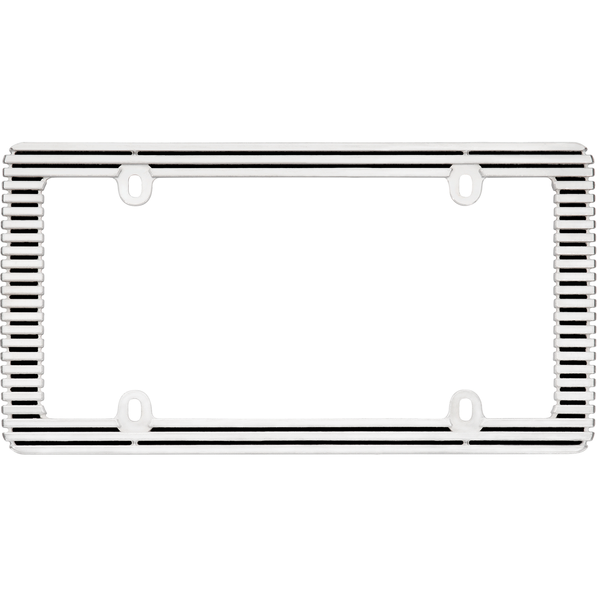 Billet License Plate Frame, Chrome/Black