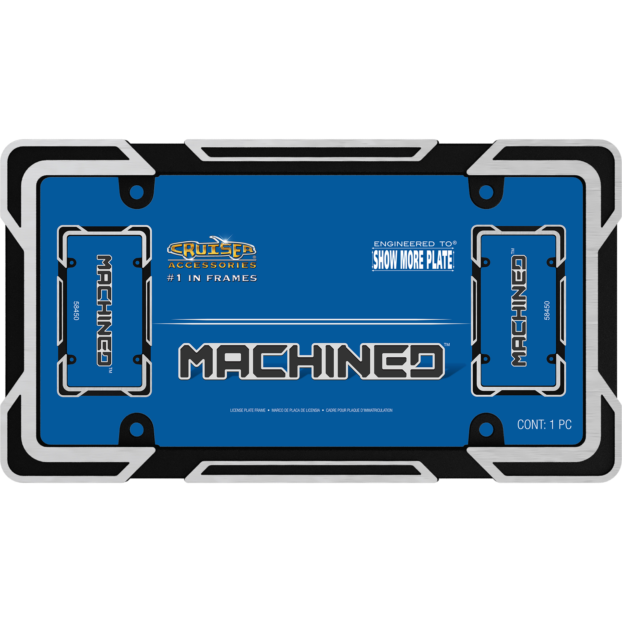 Machined License Plate Frame, Black