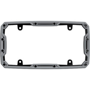 Cruiser Accessories Beadlock license plate frame in gray and black, front view