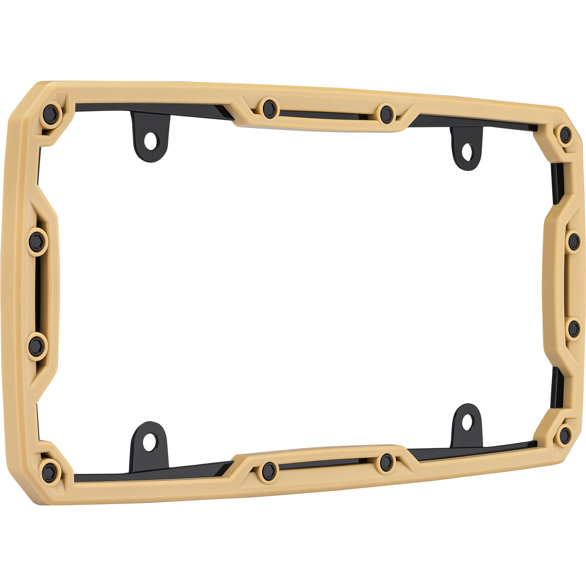 Beadlock License Plate Frame, Matte Tan/Black